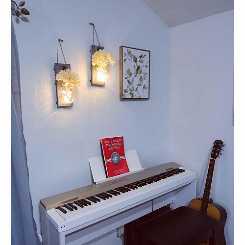 Besuerte Rustic Wooden Wall Hanging Decor with LED String Lights for Modern L...