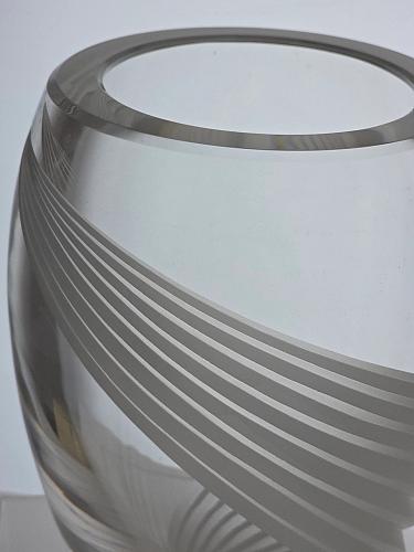 Lenox Glass heavy vase Lenox USA crystal Windswept Signed