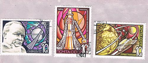 Russia 3578-80 Used set Vostok 1969 (R1139)