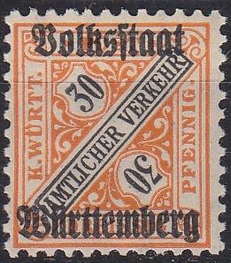 GERMANY W&uuml;rttemberg [Dienst] MiNr 0266 ( **/mnh )