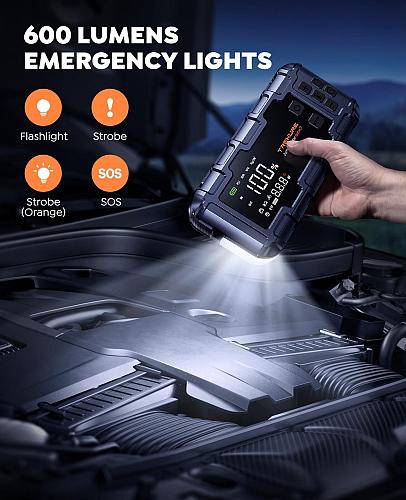 TREKURE 10-in-1 Car Battery Jump Starter with Air Compressor 6000A 160PSI 45W...