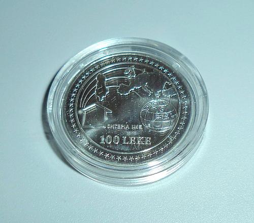 Albania Coin 100 Leke, 2001. Albania's European Integration. Silver BU UNC