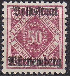 GERMANY W&uuml;rttemberg [Dienst] MiNr 0143 b ( oG/no gum )
