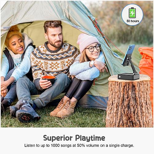 TechGlow Gifts for Men Women Foldable Cellphone Stand with Bluetooth Speaker ...