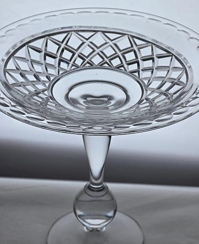 Hand Cut Glass compote