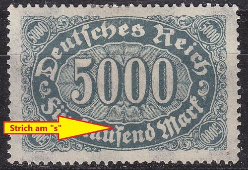 GERMANY REICH [1922] MiNr 0256 I ( */mh ) [01] Plattenfehler