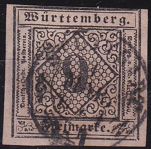 GERMANY W&uuml;rttemberg [1851] MiNr 0004 a ( O/used ) [01]