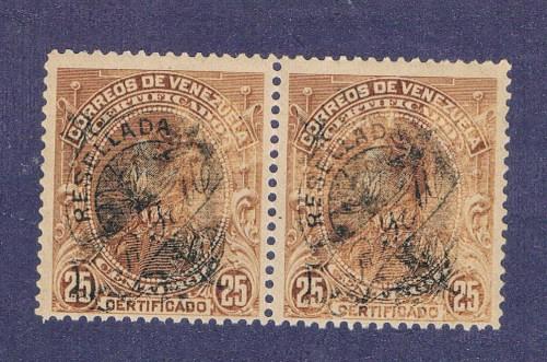 Venezuela F2 Pair Used Simon Bolivar CV 3.00 (V0162)