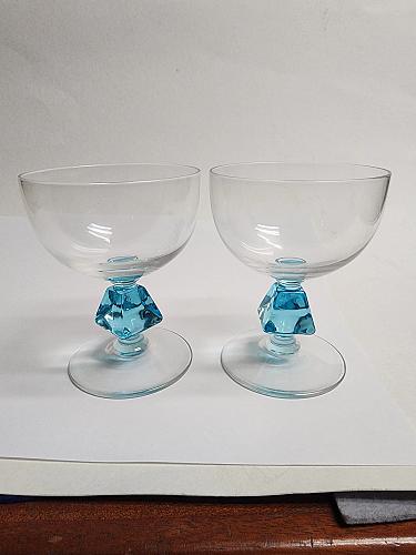 Bryce Aquarius dessert blue Crystal 2 piece's