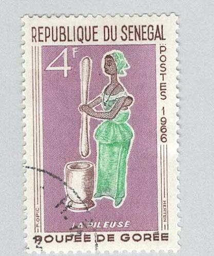 Senegal 264 Woman Pounding Grain Used 3 (BP95414)