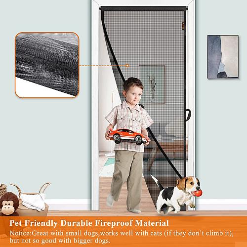 MAGZO Hanging Screen Door Fits Door Size 30" x 80" Curtain Size 32'' x 81'' U...