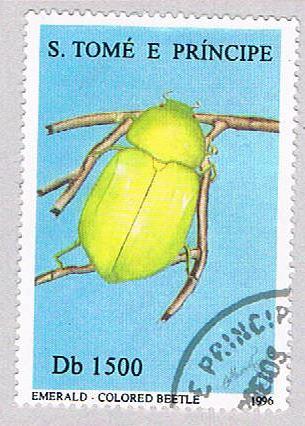 Saint Thomas and Prince Is 1287b Used Emerald beetle CV 4.00 (BP20810)