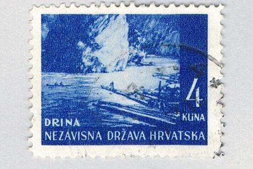 Croatia 37 Used Drina River 1 1941 (BP86622)