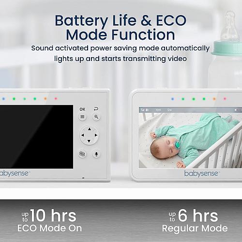 Babysense Baby Monitor with 2 Cameras and Audio 4.3" Non Wifi Baby Monitor Du...