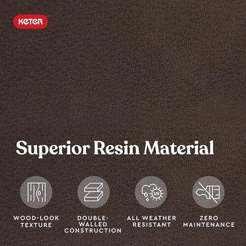 Keter City 30 Gallon Resin Deck Box for Patio Furniture