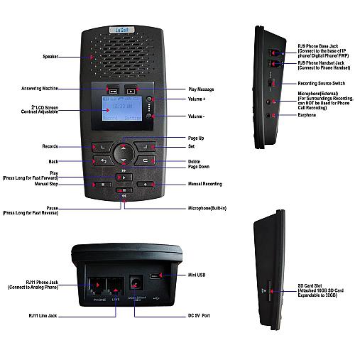 LeCall Standalone Telephone Recorder/Phone Call Recorder/Call Recording Devic...