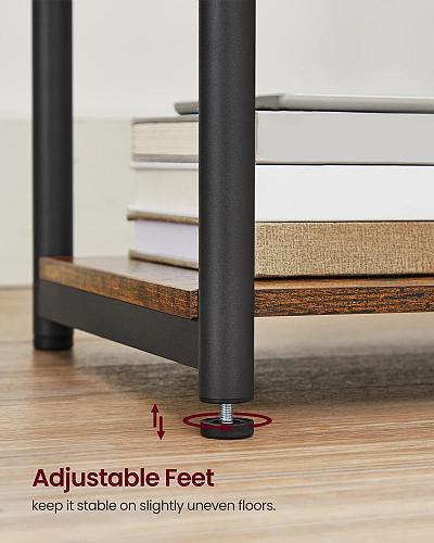 VASAGLE End Table with Charging Station Set of 2 Small Side Tables for Living...