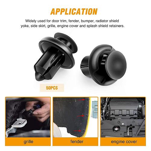 GOOACC 150 pcs Push-Type Bumper Fasteners Rivet Clips-2 Sizes Universal Auto ...