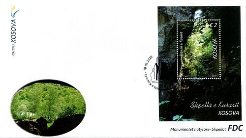 Kosovo Stamps 2025. Caves. FDC Block MNH