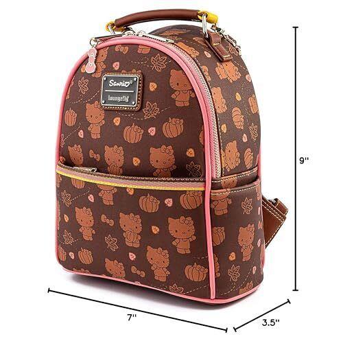 Loungefly x Sanrio Hello Kitty Pumpkin Spice Allover Print Mini Convertible B...