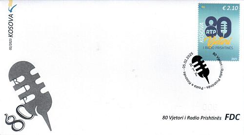 Kosovo Stamps 2025. 80th Anniversary of Radio Prishtina. FDC MNH