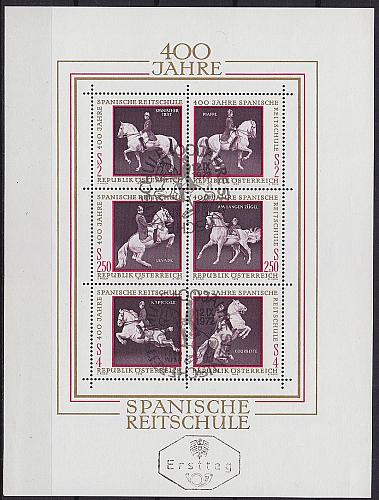 &Ouml;STERREICH AUSTRIA [1972] MiNr 1395-00 Block 2 ( Ersttag-O/used ) [02] Pferde