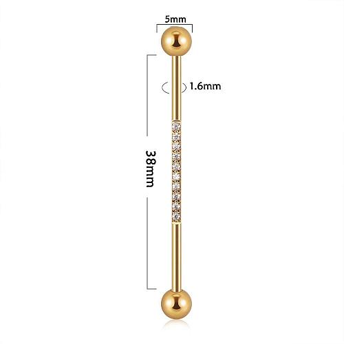Niaspi 14G CZ Industrial Barbell Earrings for Women Men Surgical Steel Cubic ...