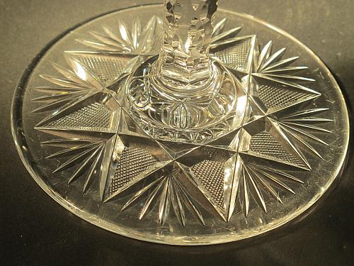 American Brilliant Period Cut Glass compote, Antique 12"