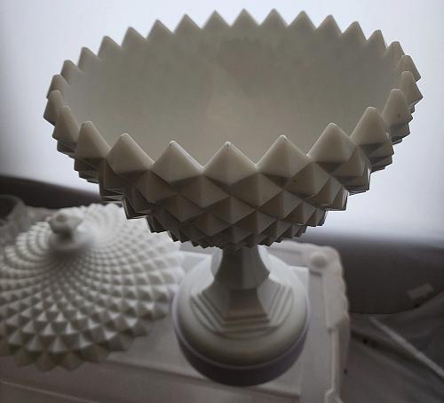 Westmoreland milk Glass fruit pedestal bowl