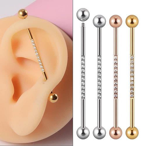 Niaspi 14G CZ Industrial Barbell Earrings for Women Men Surgical Steel Cubic ...