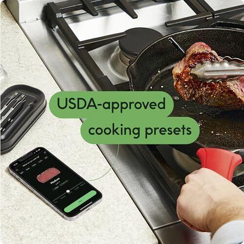 CHEF iQ Sense Smart Wireless Meat Thermometer with 3 Ultra-Thin Probes Unlimi...