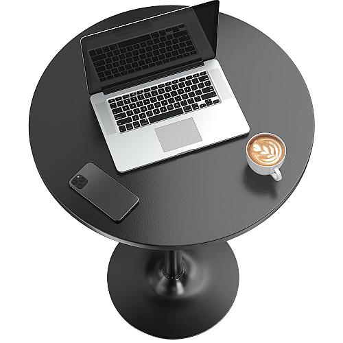 Furmax Bistro Pub Table 2 Pack Round Bar Height Cocktail Table Metal Base MDF...