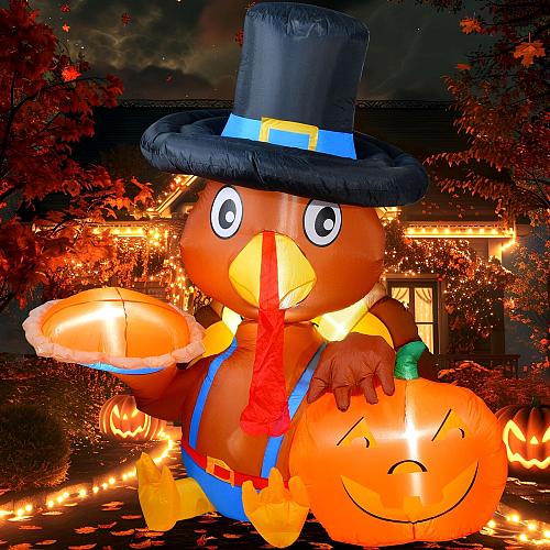 VCOKEN Thanksgiving Inflatables Turkey Decoration 6FT Inflatable Turkey Decor...
