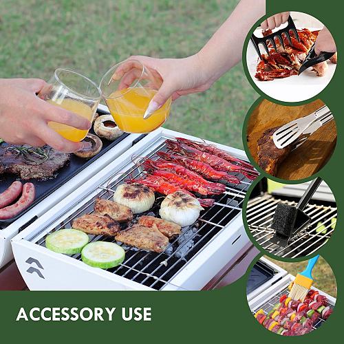 Elletwinkle Portable Charcoal Grill Barbecue Grill Folding Set Double Sided +...