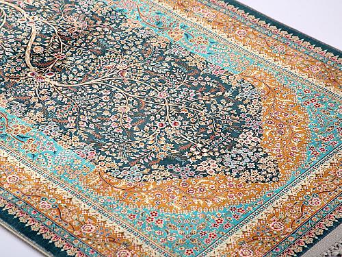 Green Floral Prayer Mat Tree of Life Silky Soft Janamaz Gebetsteppich Prayer Rug