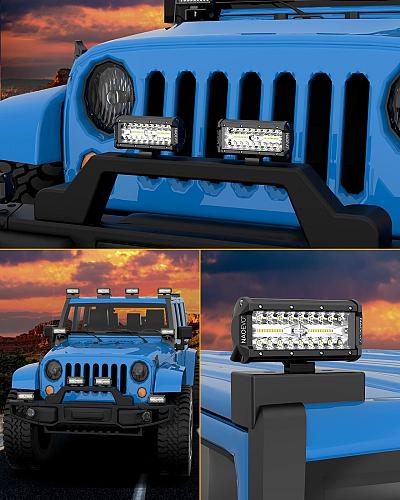 NAOEVO 7 Inch LED Light Bar LED Off Road/Fog/Driving Lights LED Pods with Spo...