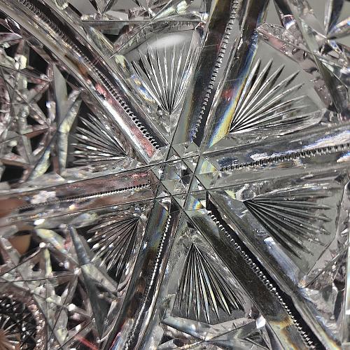 ABP cut glass signed Hawkes bowl American