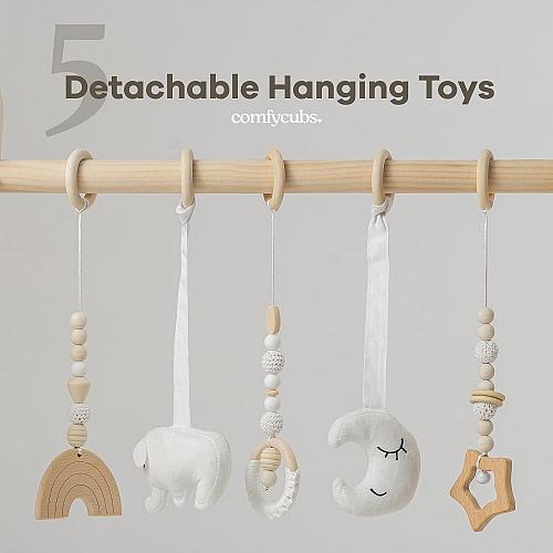 Comfy Cubs Baby Play Gym Set Wooden Baby Playgym Interactive Activity Center ...