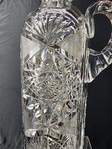 Hand Cut Glass ABP handled whiskey Decanter