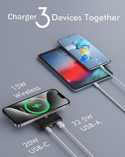 podoru for Magsafe Battery Pack Foldable 10000mAh Wireless Portable Charger w...
