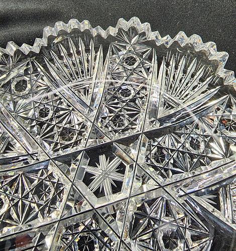 ABP Crystal Cut Glass handled nappie 123