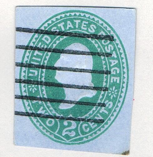 US Used Cut square Washington green 2c 1 (BP84204)
