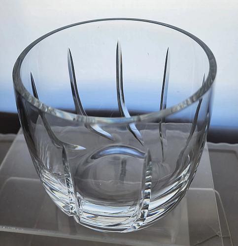 Cut Glass sea swirl ice bucket Lenox USA crystal Signed