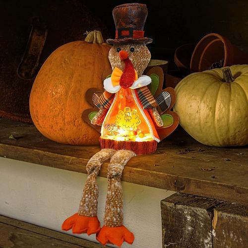 Aoutrow Lighted Christmas Doll Plush Light Up Christmas Doll Toy Holiday Pres...