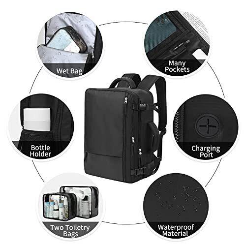 Hanples Travel Backpack for Women Men Large Carry On Person Item Luggage Back...