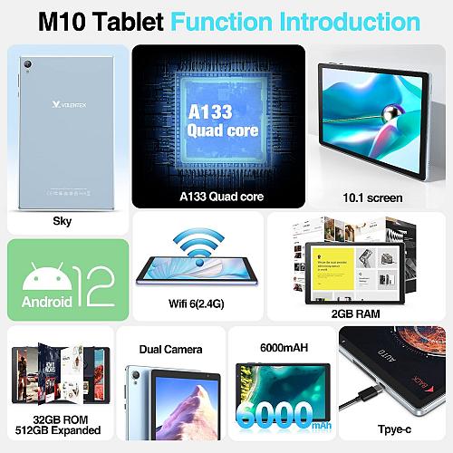 VOLENTEX 10 Inch Tablet Android 12 Tablet PC Tablets with 32GB ROM 2GB RAM 51...