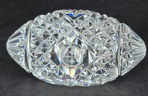 Signed Waterford crystal Pittsburgh Steeler superbowl football paperweight