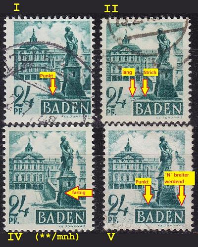 GERMANY Alliiert Franz. Zone [Baden] MiNr 0022 ( O/used ) [01] div.Typen