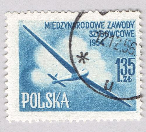 Poland Plane glider blue 135 Used (BP92528)