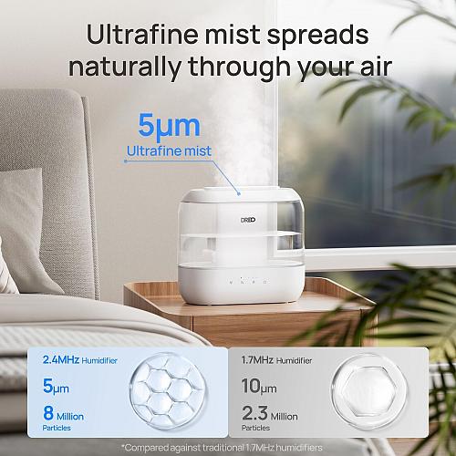 Dreo Humidifiers for Bedroom Top Fill 4L Supersized Cool Mist Humidifier 32H ...